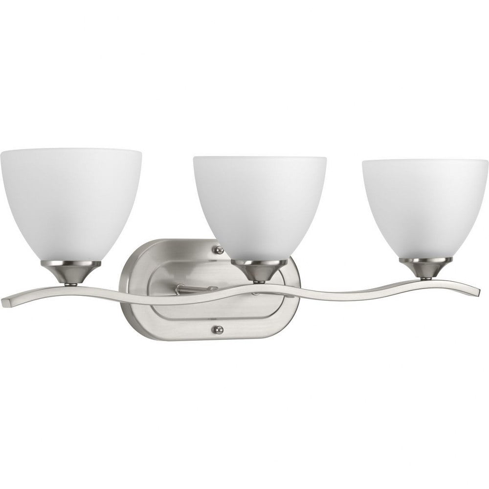 Laird Collection Three-Light Antique Bronze Etched Glass Traditional Bath Vanity Light