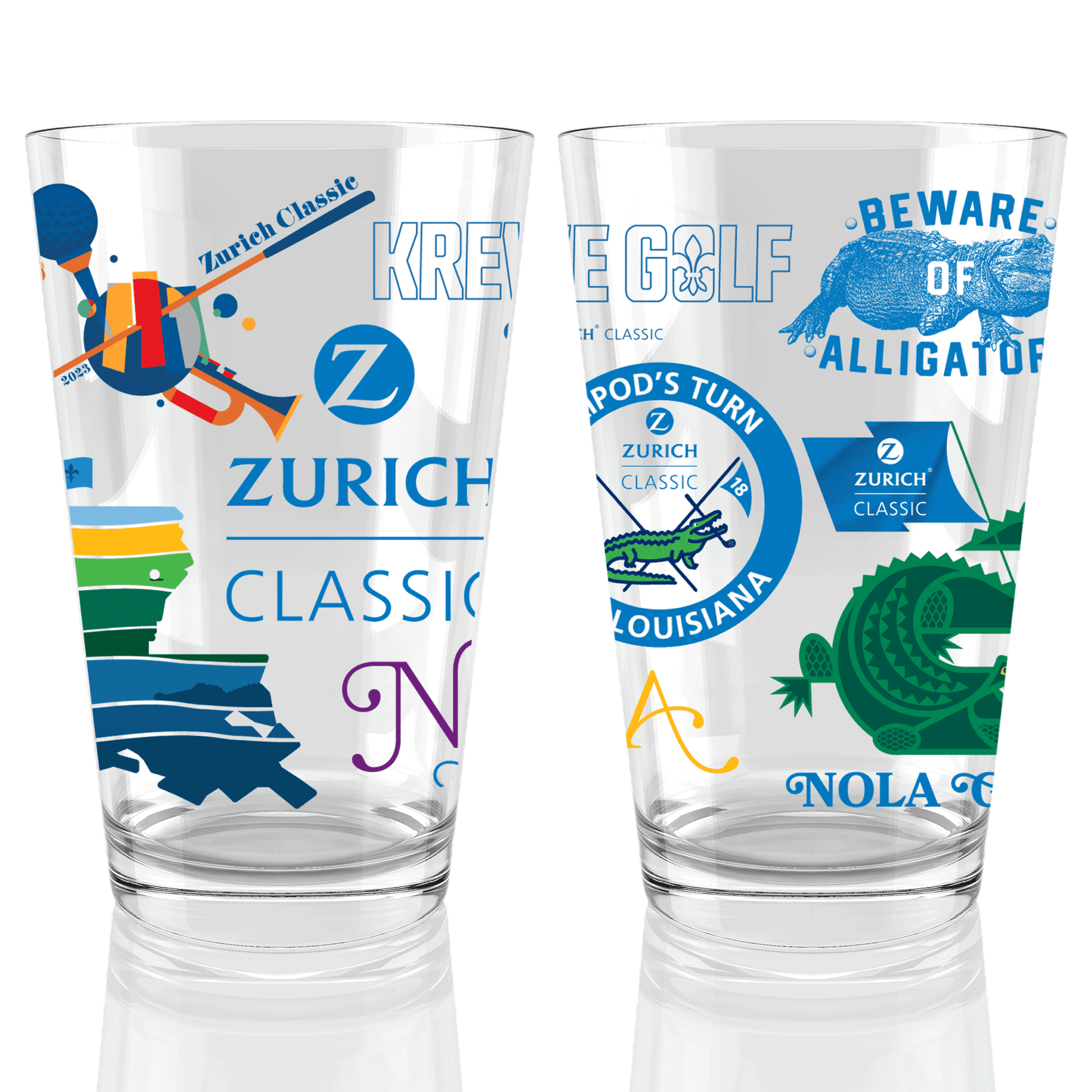 PGA Tour Zurich Classic Scatter Glass 16 oz. Pint Glassâ€¦