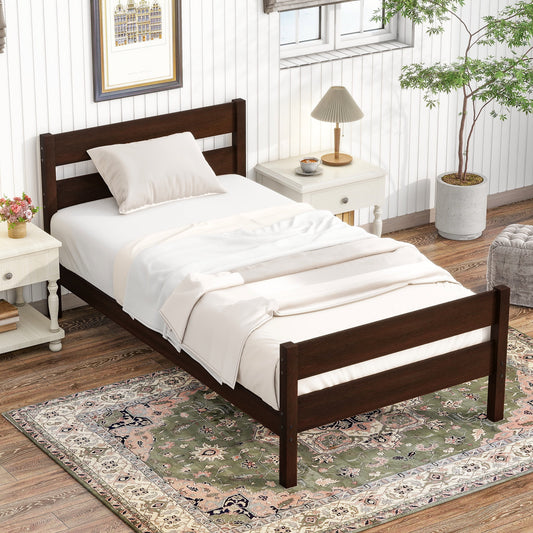 PORKISS Cama TamaÃ±o Twin para NiÃ±os, Estructura de Madera con Cabecera/piecera para Adolescentes, NiÃ±os y NiÃ±as, No Se Necesita Box Spring, Blanco #2