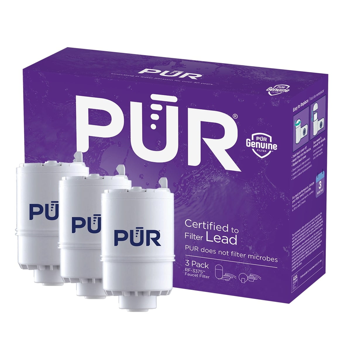 PUR Faucet Mount Water Filter Replacement Cartridge, RF3375, 1 Pack