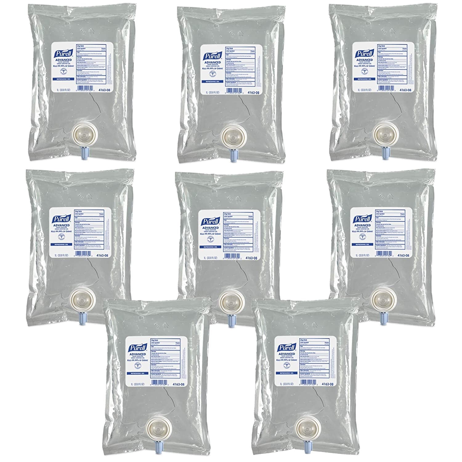 PURELL Recarga de Dispensador de Desinfectante de Manos en Gel, sin Fragancia, 33.8 fl oz (1000 ml), 1 Unidad