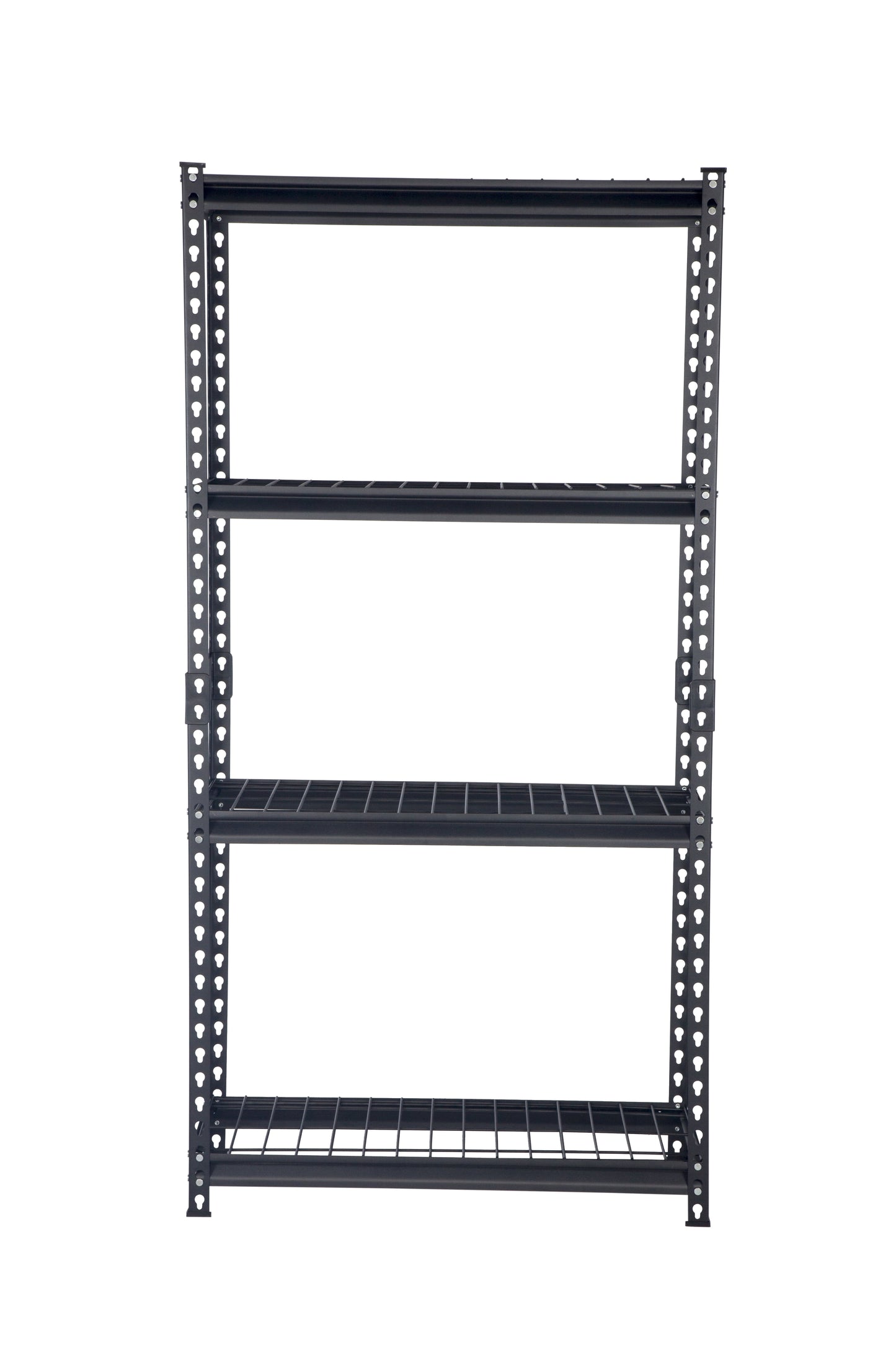 Pachira 30"W x 12"D x 60"H 4-Shelf Steel Shelving, Black