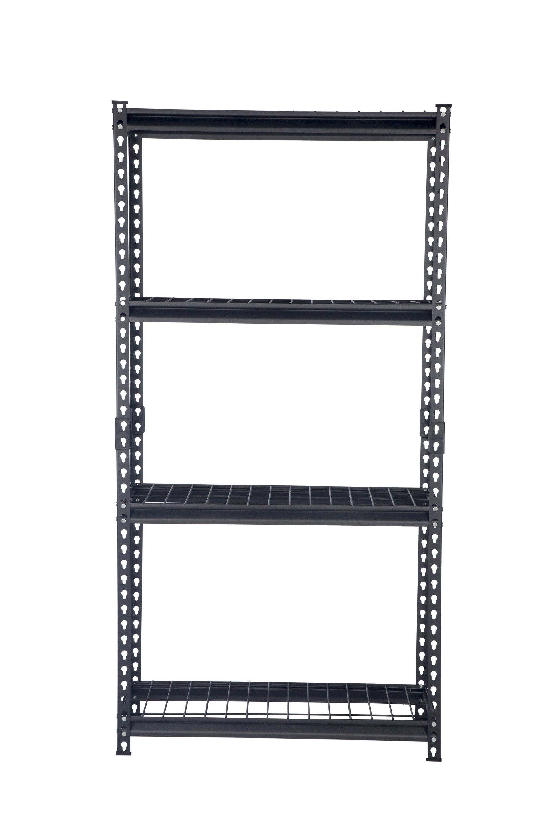 Pachira 30"W x 12"D x 60"H 4-Shelf Steel Shelving, Black