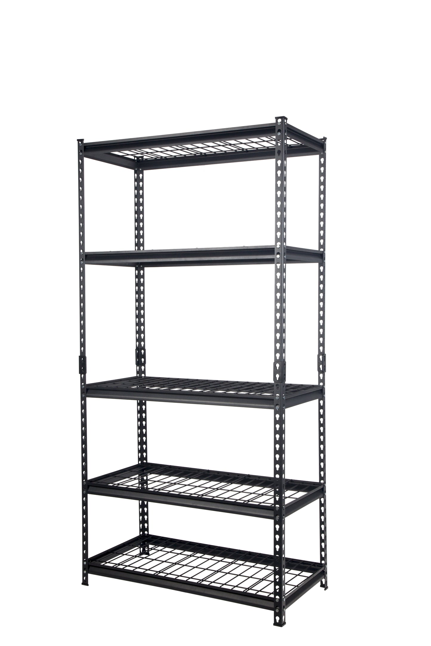 Pachira 36"W x 18"D x 72"H 5-Shelf Steel Shelving, Black