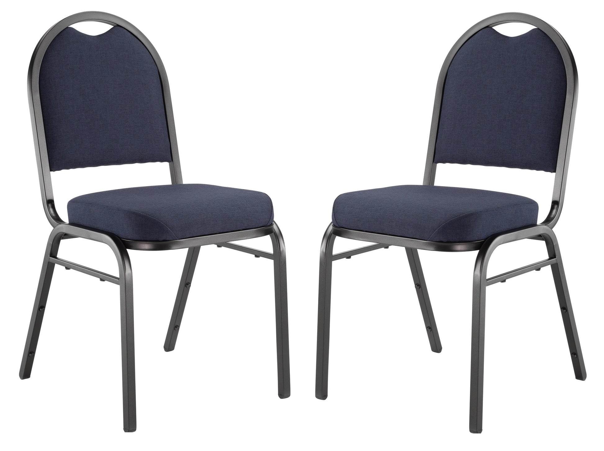National Public Seating NPS9254BT2 9200 Series Premium Upholstered Stack Chair, Fabric, Supports 500 lbs, 19 in. Seat Height, Midnight Blue Seat & Back, Black Base - Pack of 2