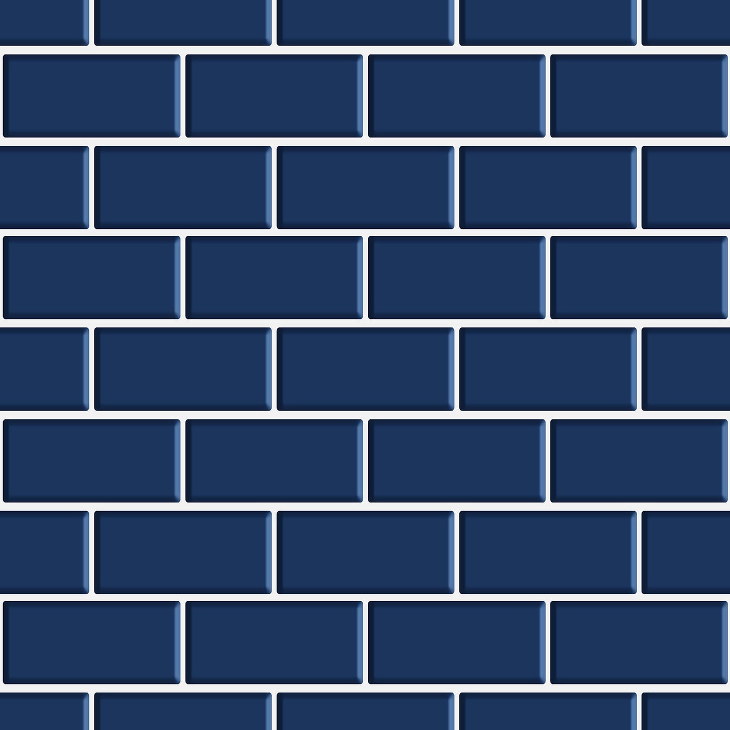 Packed Party Nod To Navy Subway Tile Peel And Stick Wallpaper, 216-in by 20.5-in, 30.75 sq. ft.
