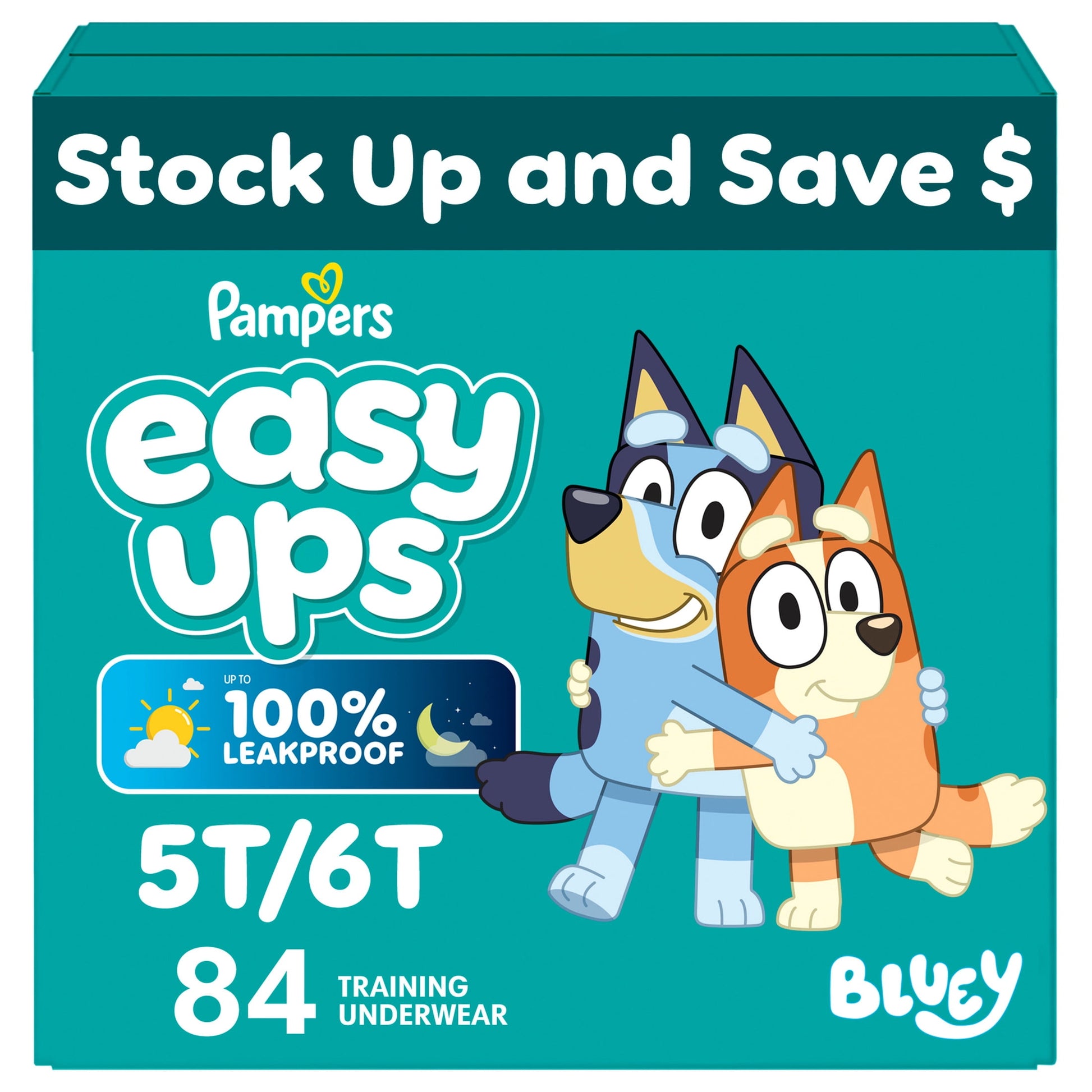 Pampers Easy Ups Bluey Potty Training Pants Size 5T-6T, 84 Count (Select for More Options)