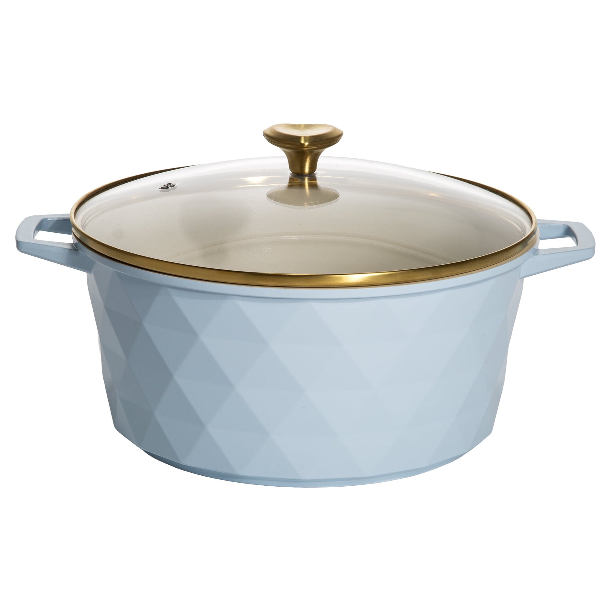Paris Hilton 4.6 Quart Ceramic Nonstick Dutch Oven Pot with Lid, Dishwasher & Oven Safe, Blue