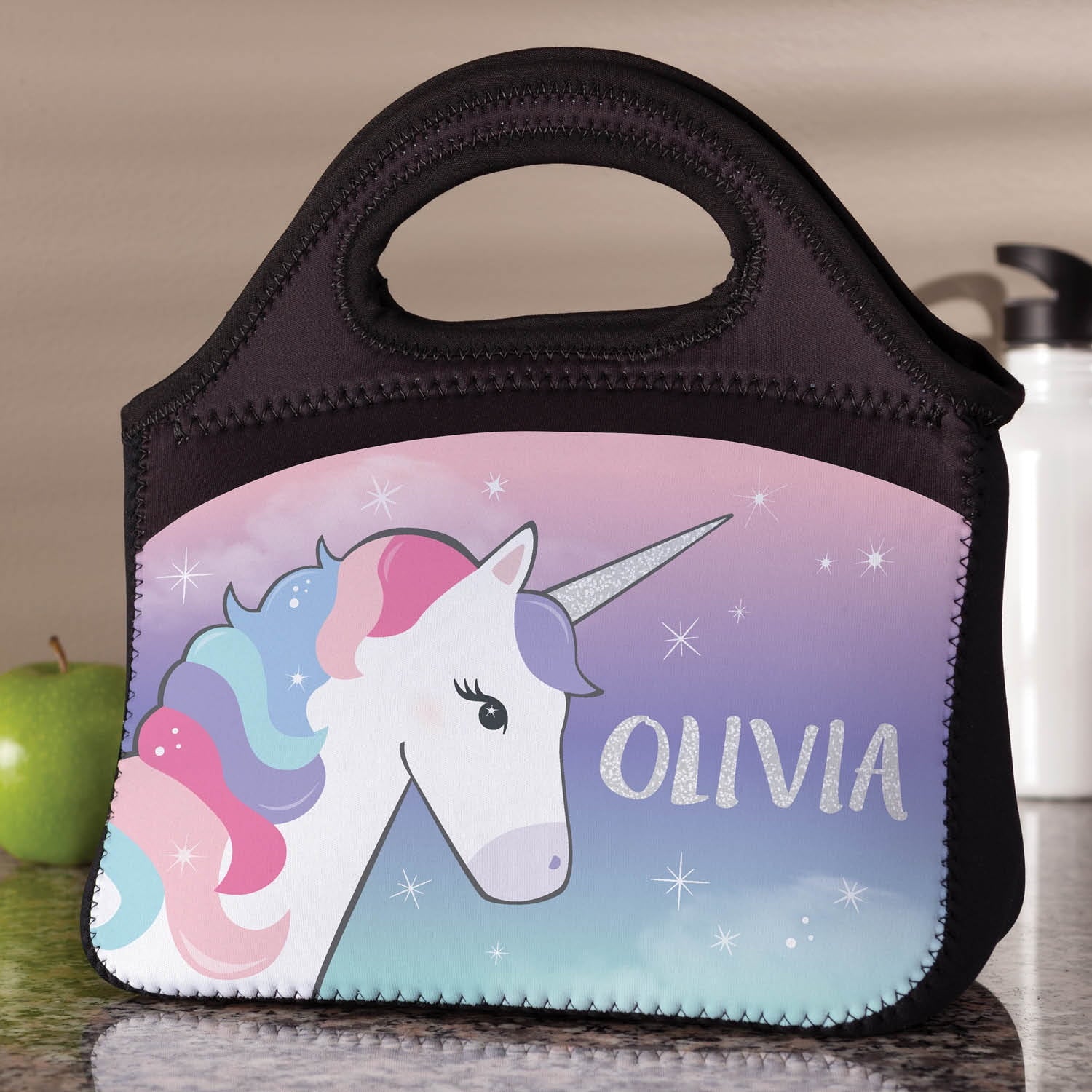 Pastel Unicorn Personalized Lunch Bag