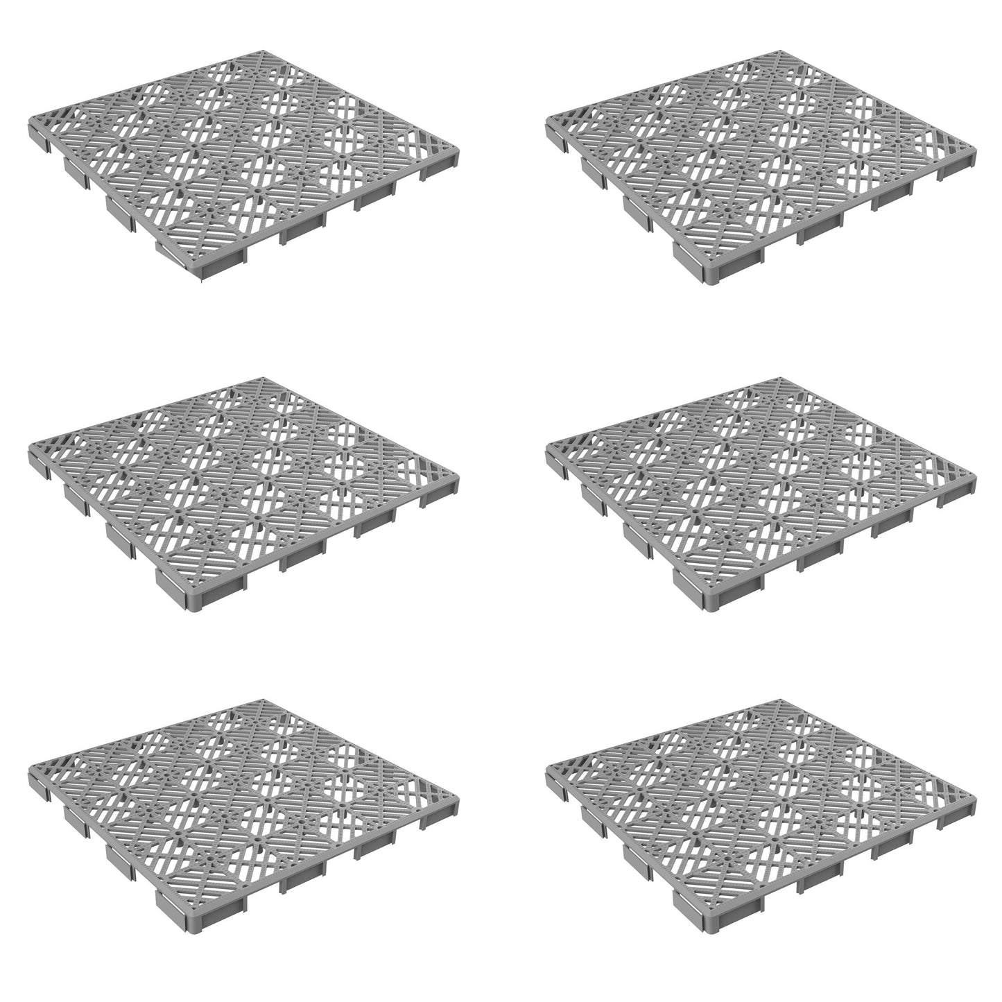 Patio and Deck Tilesâ€“ 5 Boxes 30 Tiles Interlocking Diamond Pattern by Pure Garden (Gray)