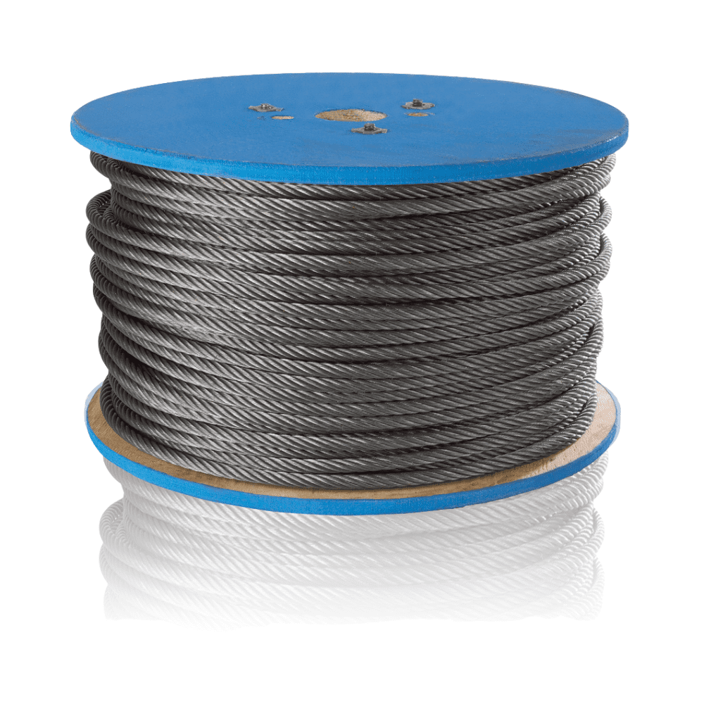 Peerless 4500990 3/32" Cable 500 Ft/Reel, Galvanized Wire Rope 7X7
