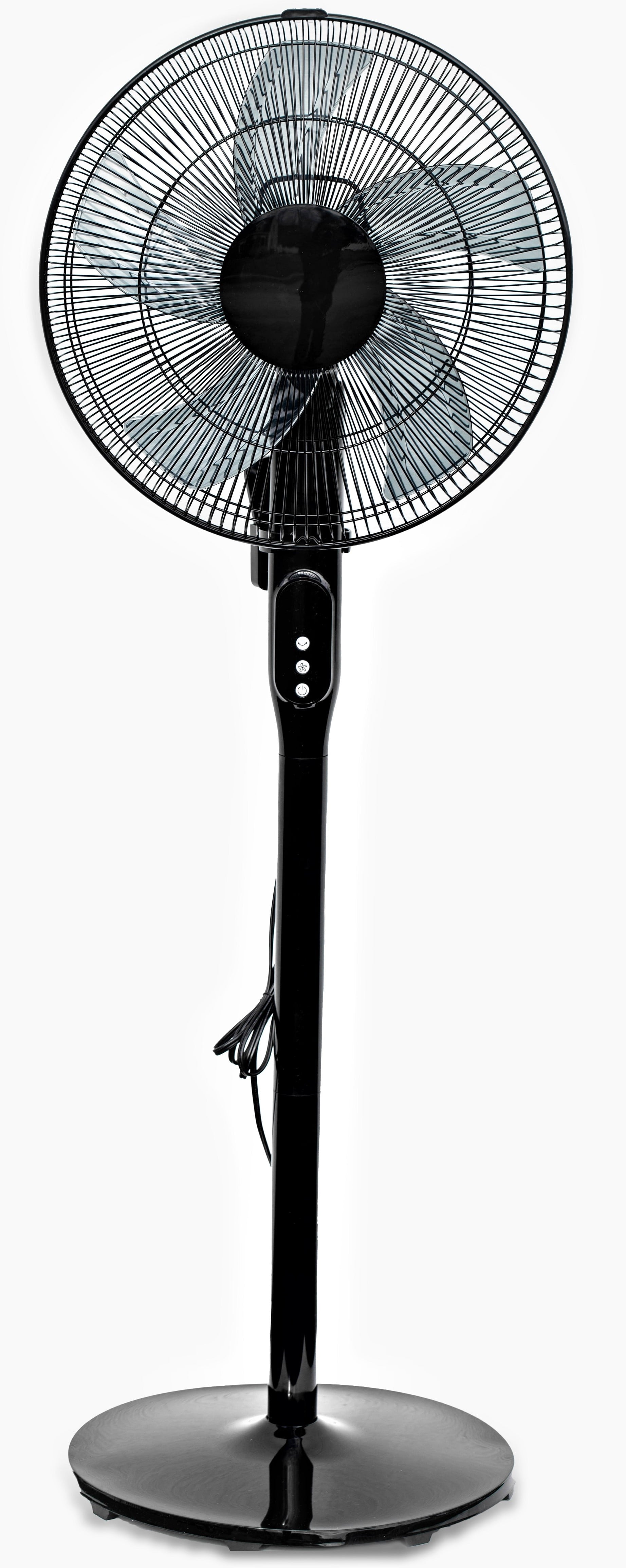 Pelonis 16" 12-Speed Adjustable Height Quiet Pedestal Fan with Digital Display & Remote Control, PSPF18AR40B, New, Black
