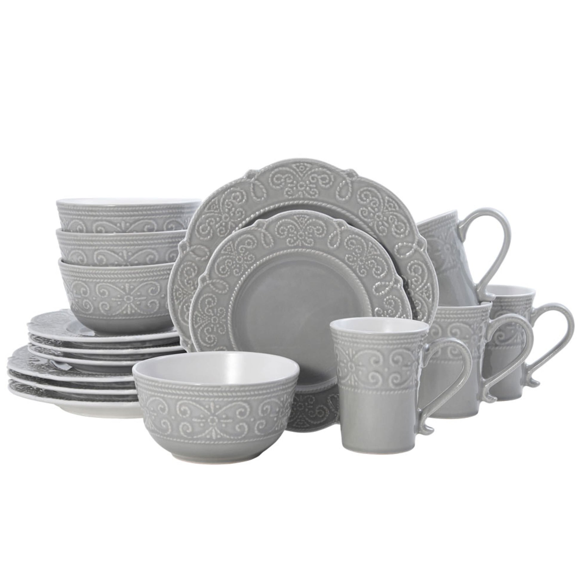 PfaltzgraffÂ® Abby 16-Piece Dinnerware Set Round Gray