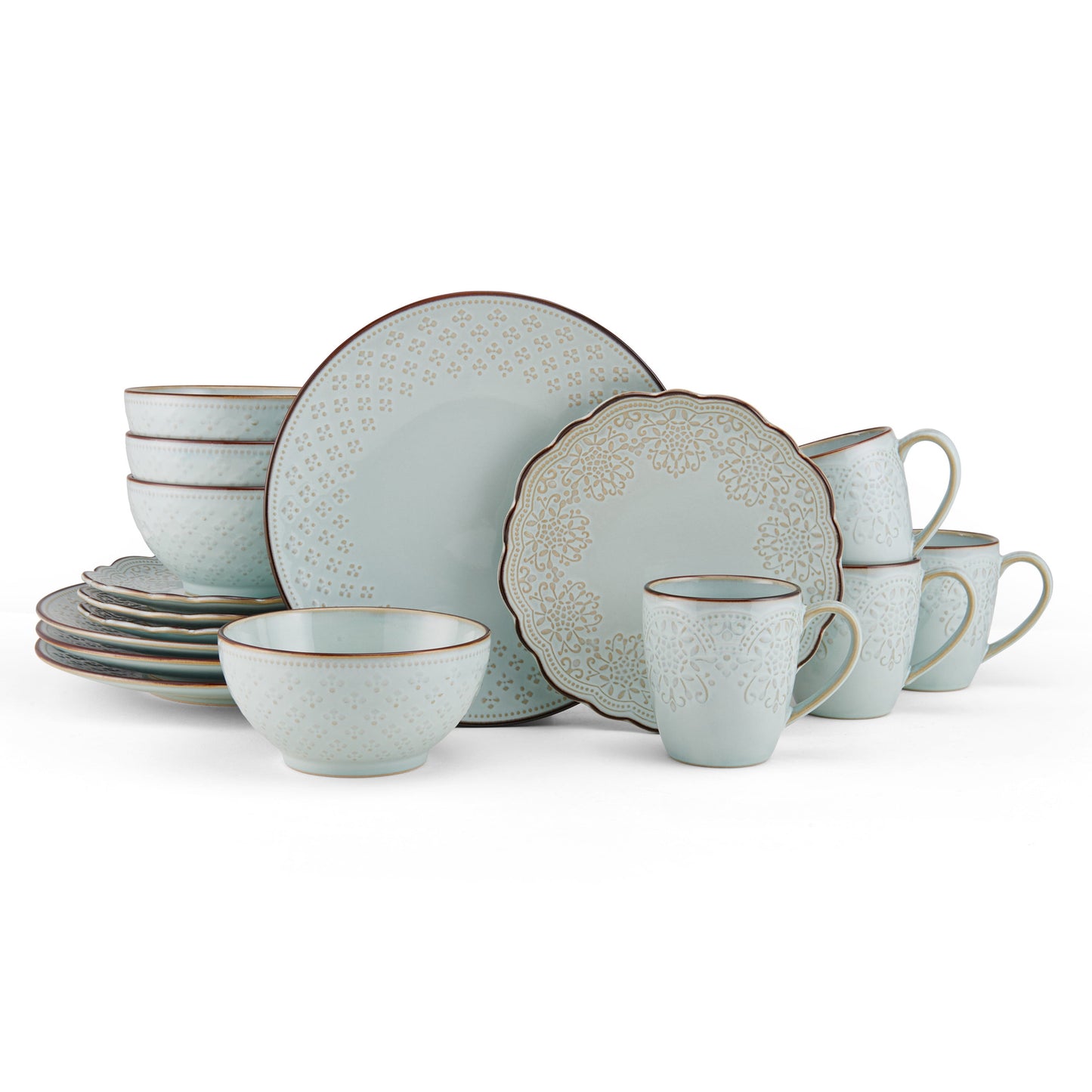 PfaltzgraffÂ® Joanne Blue Stoneware 16-Piece Dinnerware Set