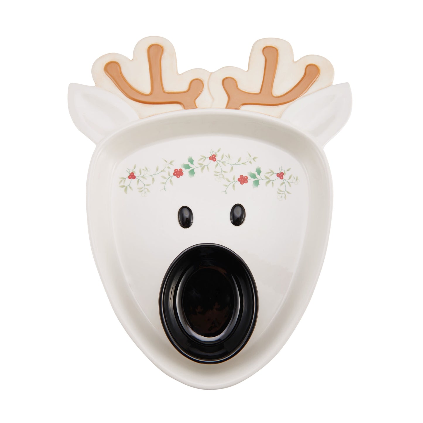 Pfaltzgraff Winterberry Reindeer Chip and Dip Serving Tray