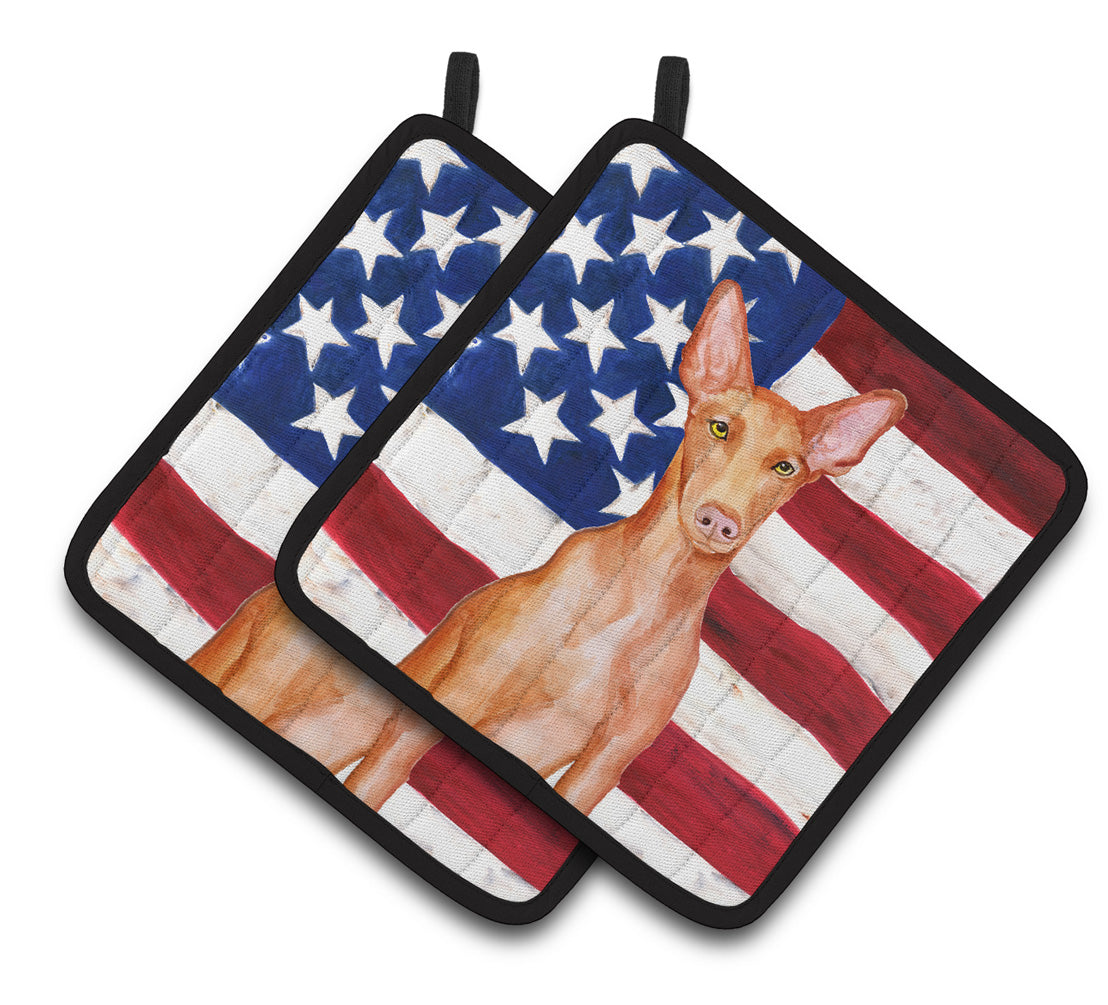 Pharaoh Hound Patriotic Pair of Pot Holders