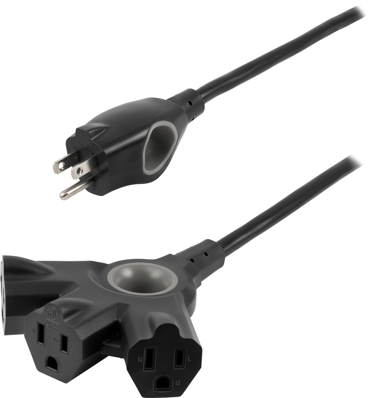 Philips EZGrip 50FT Black Outdoor Extension Cord  3 Prong with Multiple Outlets, 16AWG