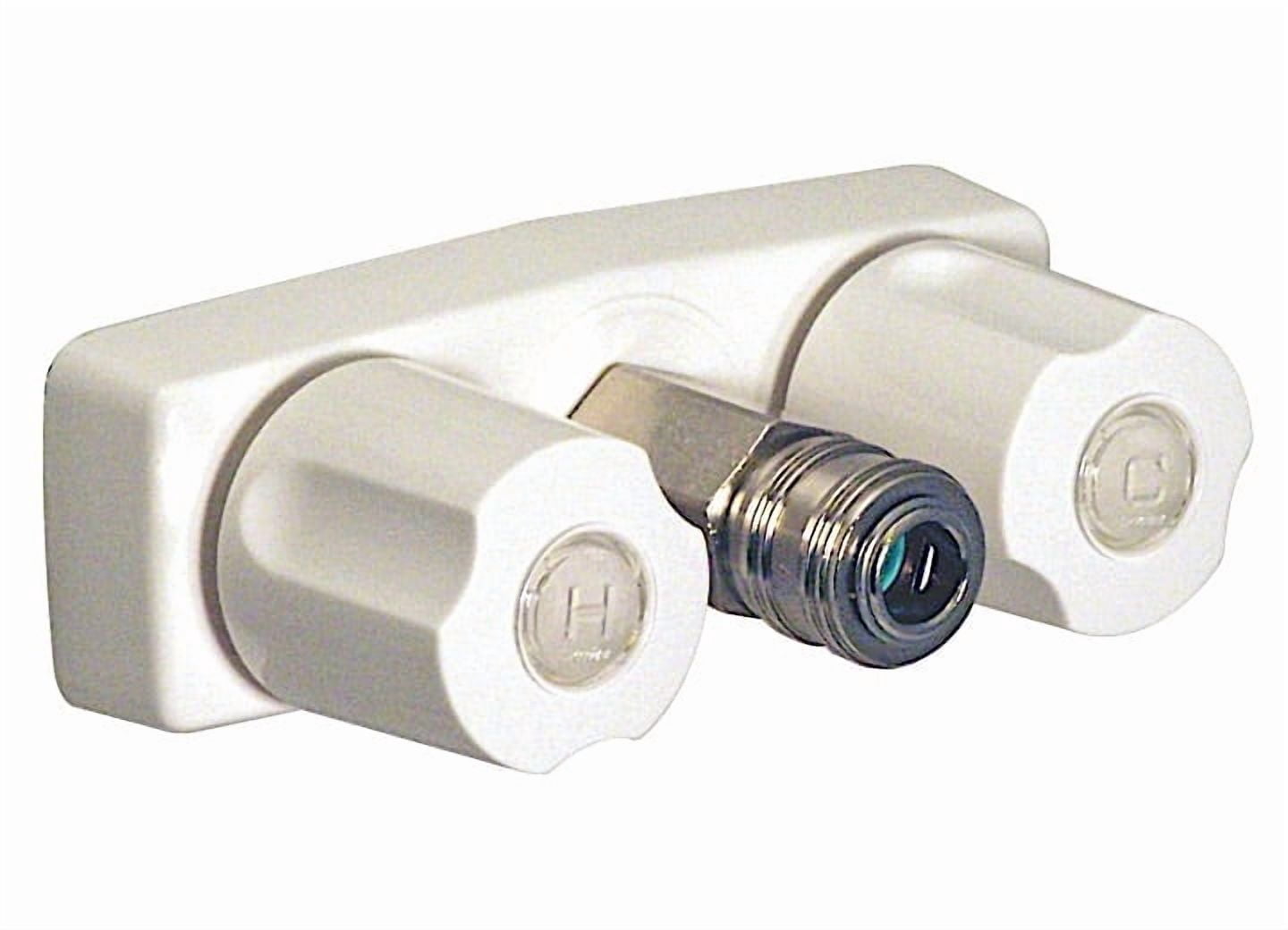 VALTERRA PF213247 RV FAUCET W/ QUICK CONNECT 4IN 2 KNOB PLASTIC WHITE