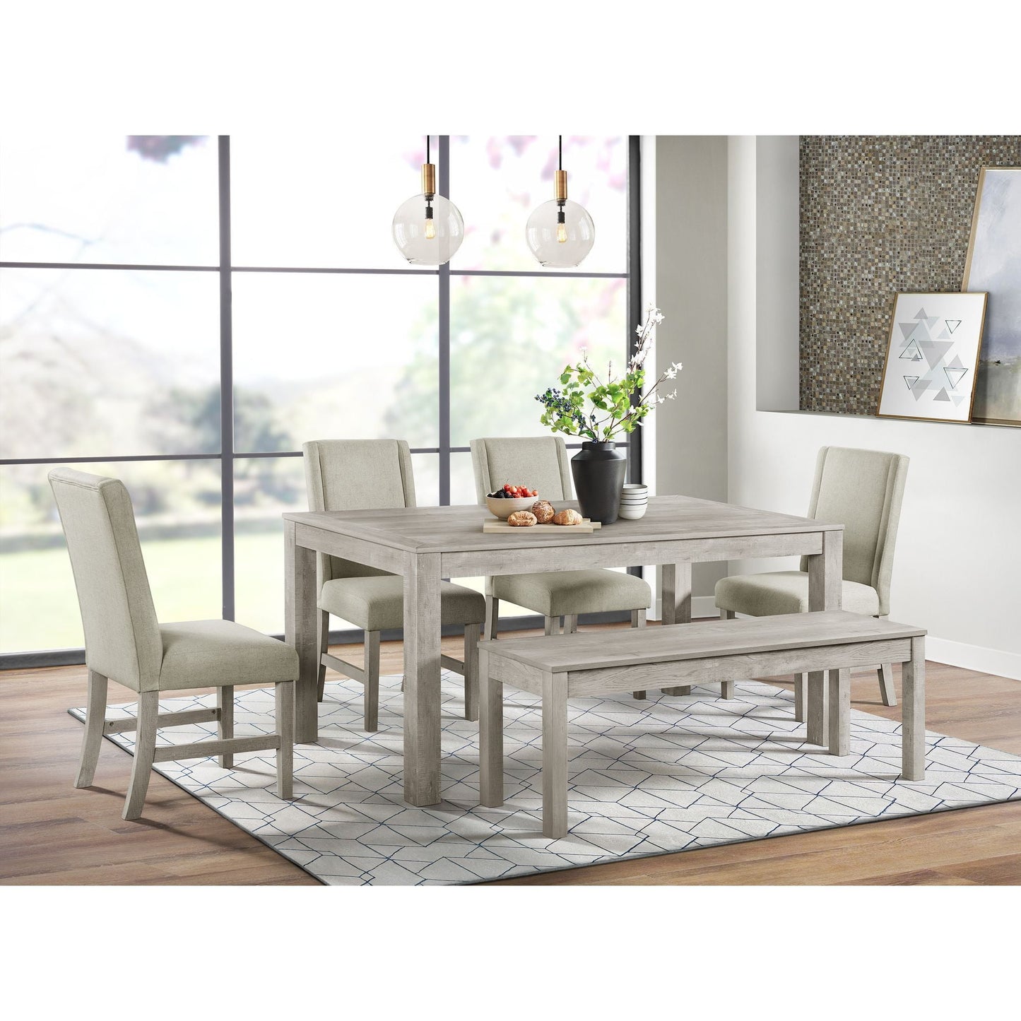 Picket House Furnishings Holmes Dining Bench in White