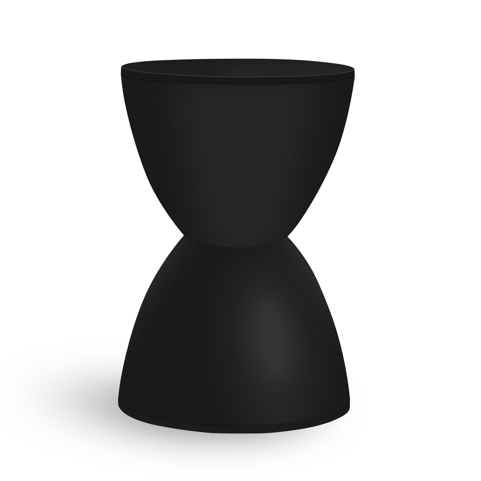 Plastic Hourglass Side Table Bedroom Nightstand, Black