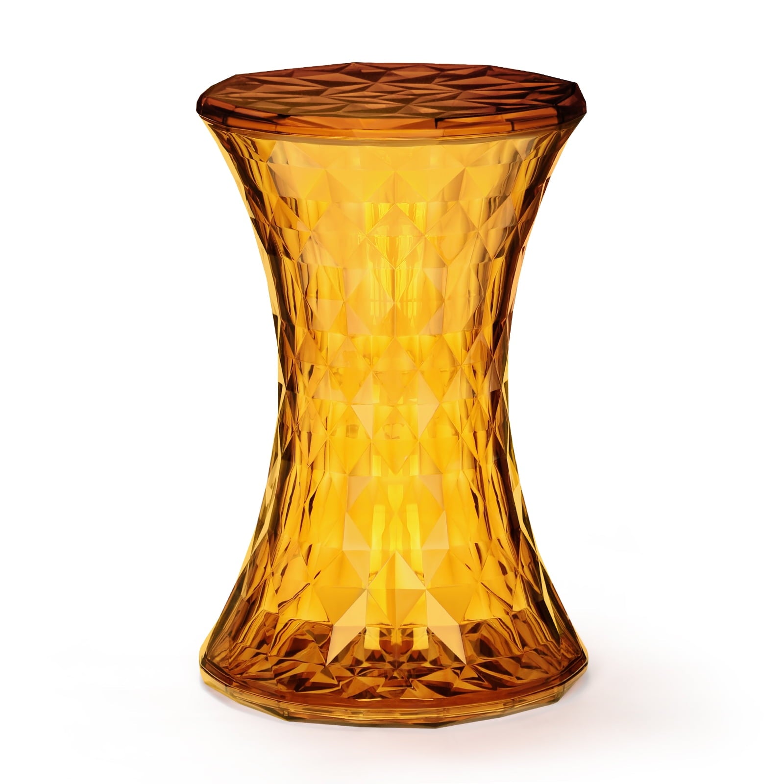 Oumilen Mesa Auxiliar de PlÃ¡stico Transparente Naranja con Forma de Reloj de Arena