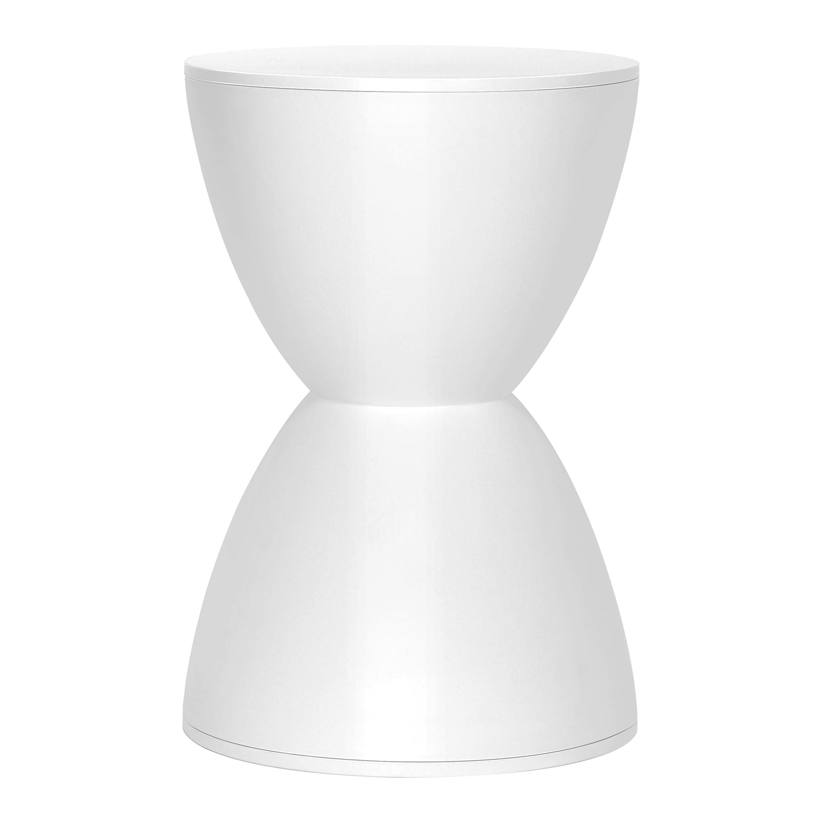 Plastic Hourglass Side Table Bedroom Nightstand, White
