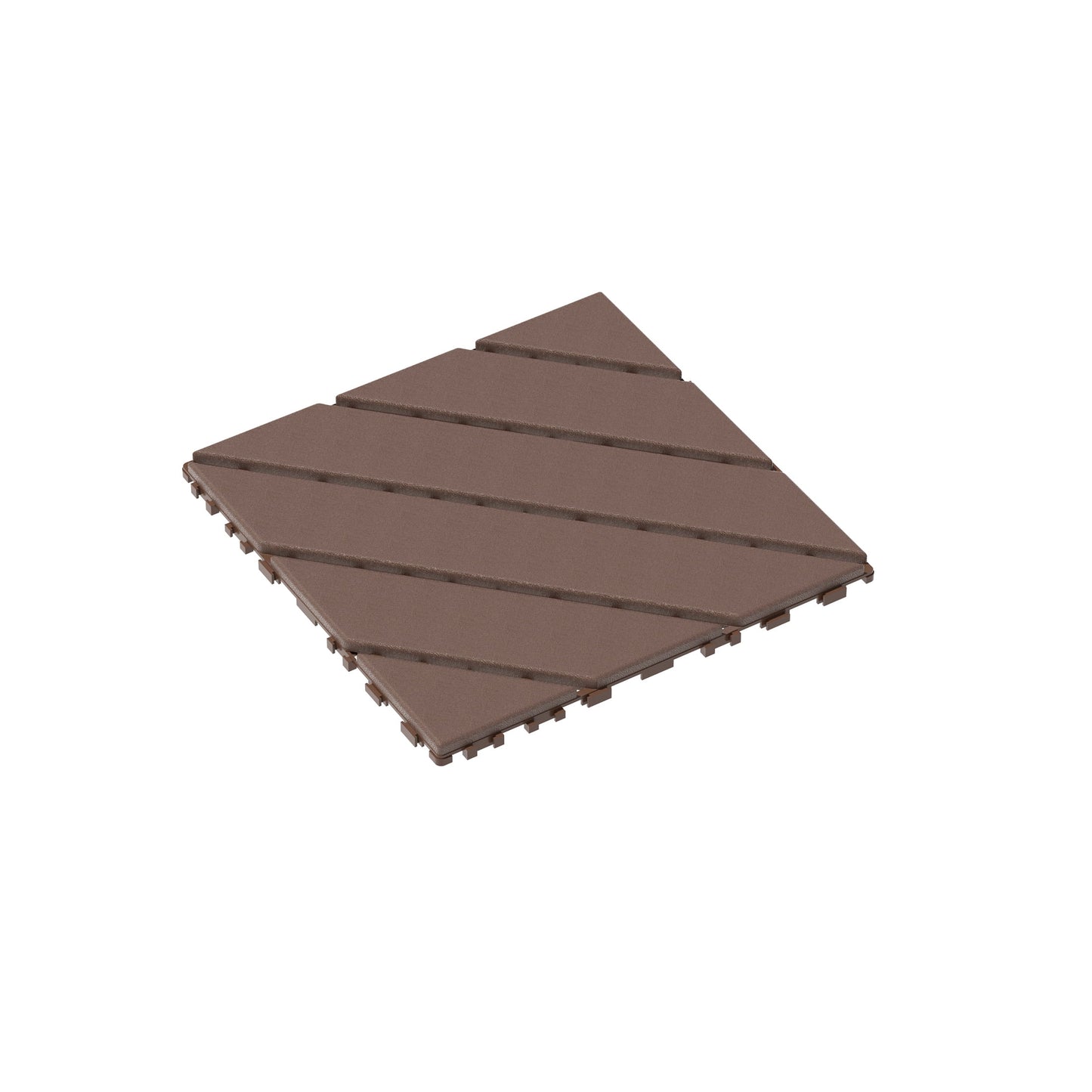 Plastic Interlocking Deck Tiles Set of 44 12x12 Inch, Square Waterproof Outdoor All Weather Tiles for Poolside, Brown