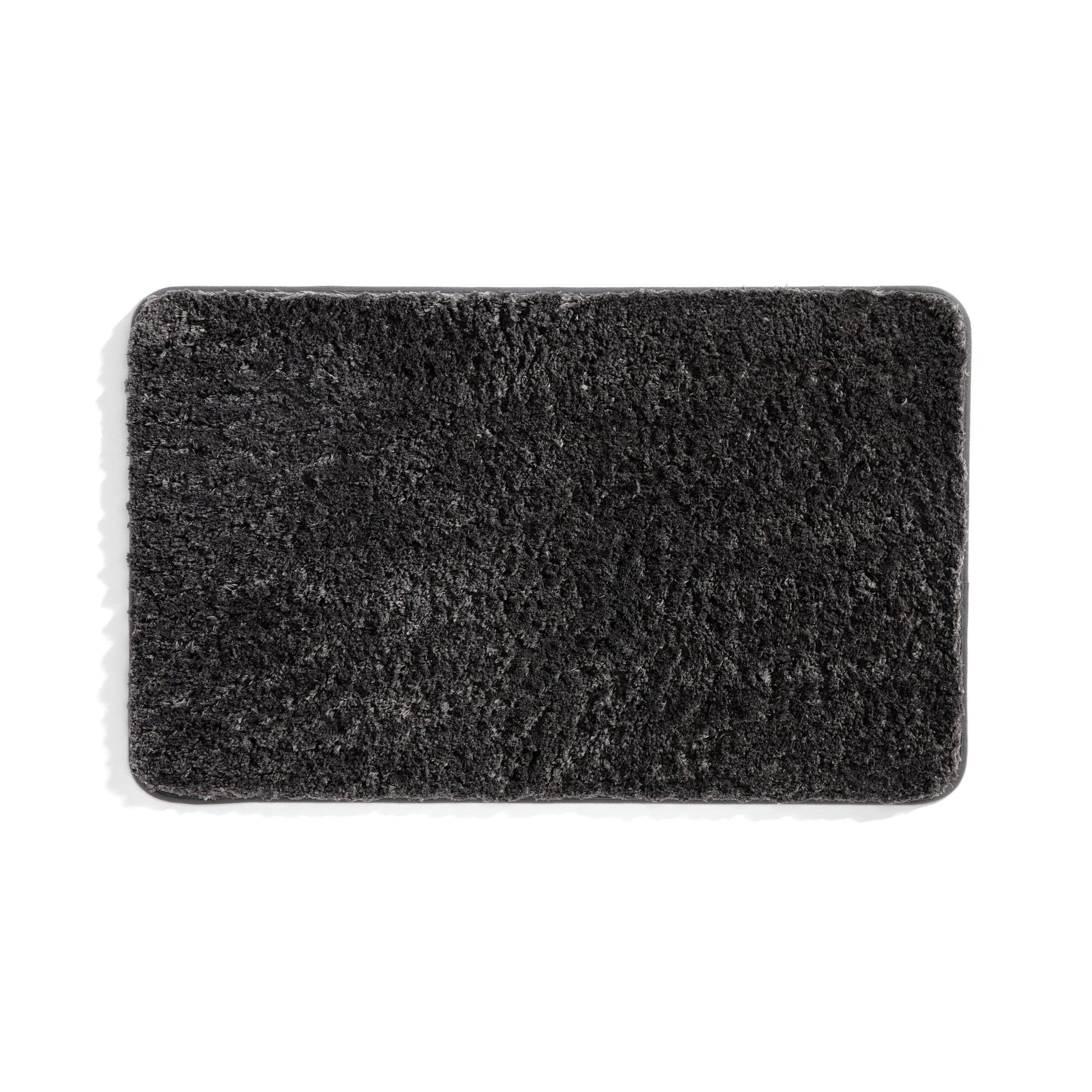 Plush Absorbent Bath Mat Rug with Anti-Skid Rubber Backing, 34 x 21, Gray, by Noble Linens