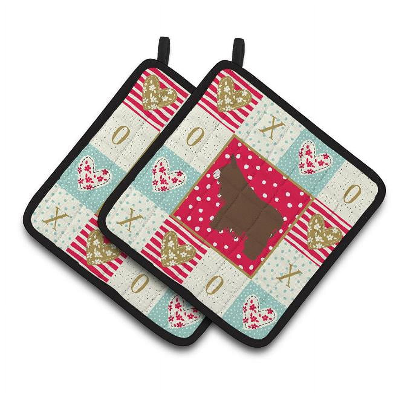 Poitou Poiteuin Donkey Love Pair of Pot Holders