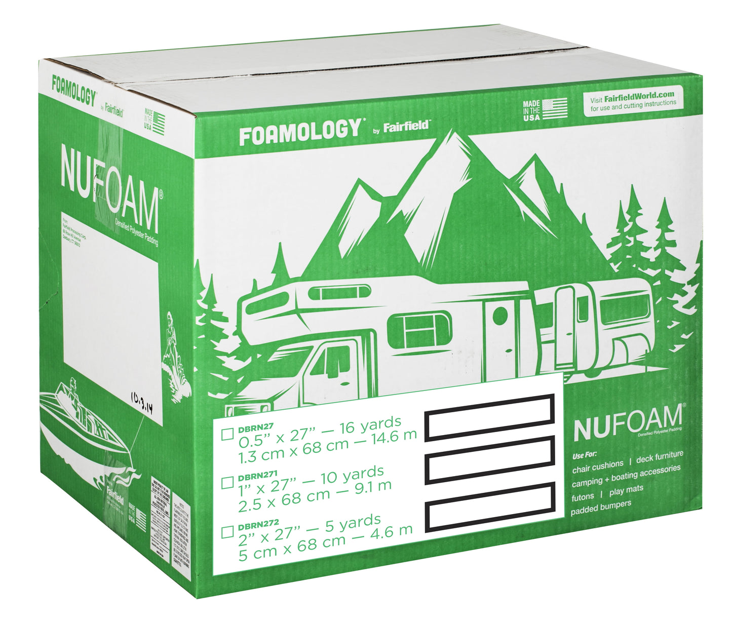 Poly-Fil Nufoamâ„¢ Padding By Fairfieldâ„¢, 27" X 5 Yards X 2" Thick