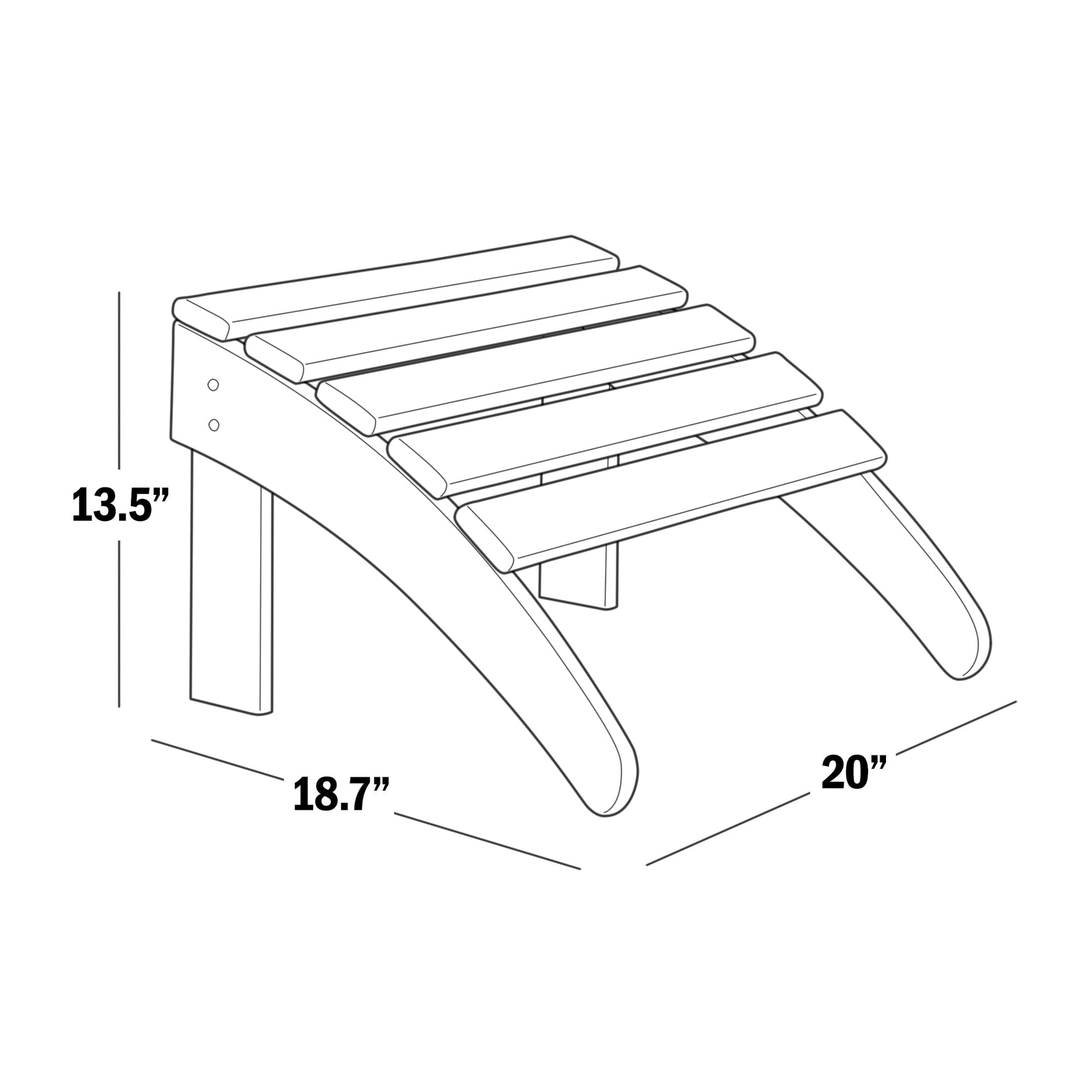 Polytrends  Laguna Hdpe All Weather Outdoor Patio Foldable Ottoman Orange