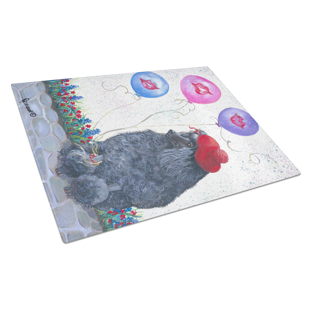 Poodle Totally Chic Glass Cutting Board Large PPP3151LCB