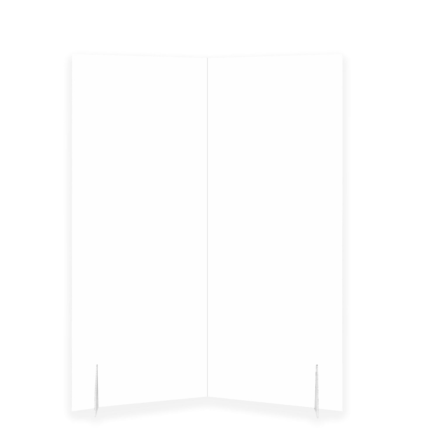 Portable Bi-folding Rigid Honeycomb Corrugate Floor Partition - White Kraft 46L" x 9W" x 60H"