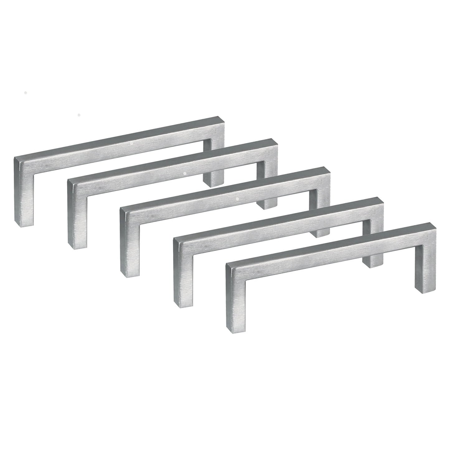 Design House 206532 PÃ³rtico 96mm C-C Moderno Tirador Cuadrado para Gabinete, Acero Inoxidable, Paquete de 5