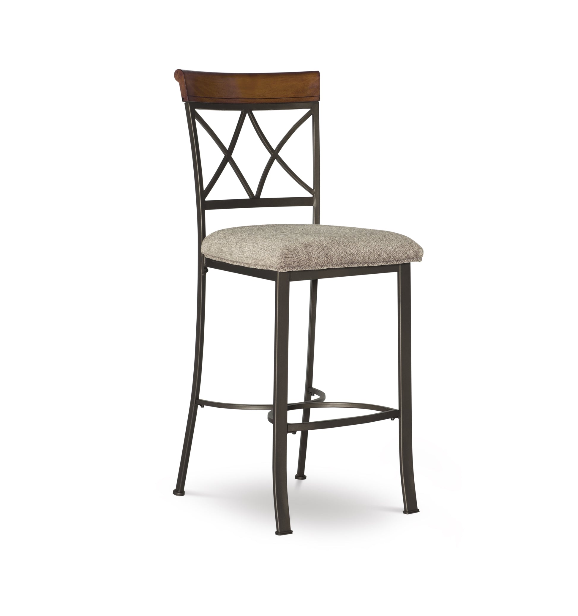 Powell Roselyn 29" Indoor Square Metal Bar Stool, Pewter