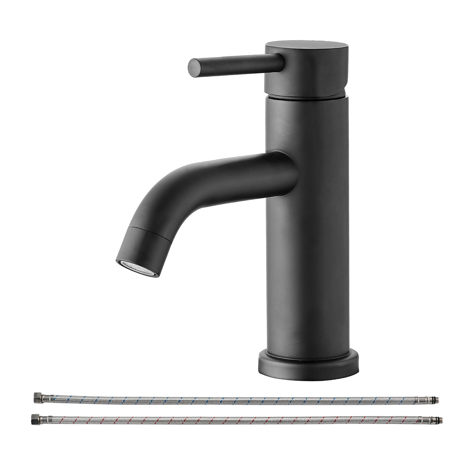 Premium Modern Bathroom Faucet,Single-hole vanity mount design,Streamlined contemporary styling,Ideal for modern bathroom vanities and sinks,Easy installation,Matt Black
