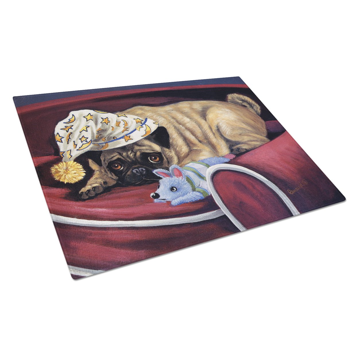 Pug Goodnight Sweetheart Glass Cutting Board Large PPP3269LCB