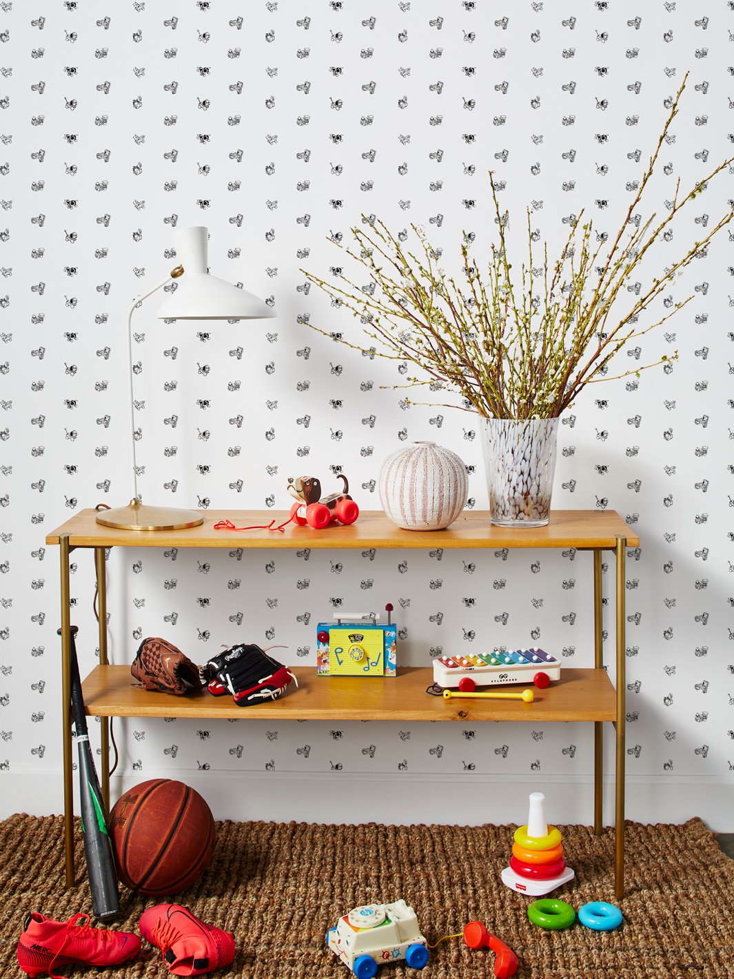 Pull Toys Removable Vinyl Wallpaper By Fisher-Price - White
