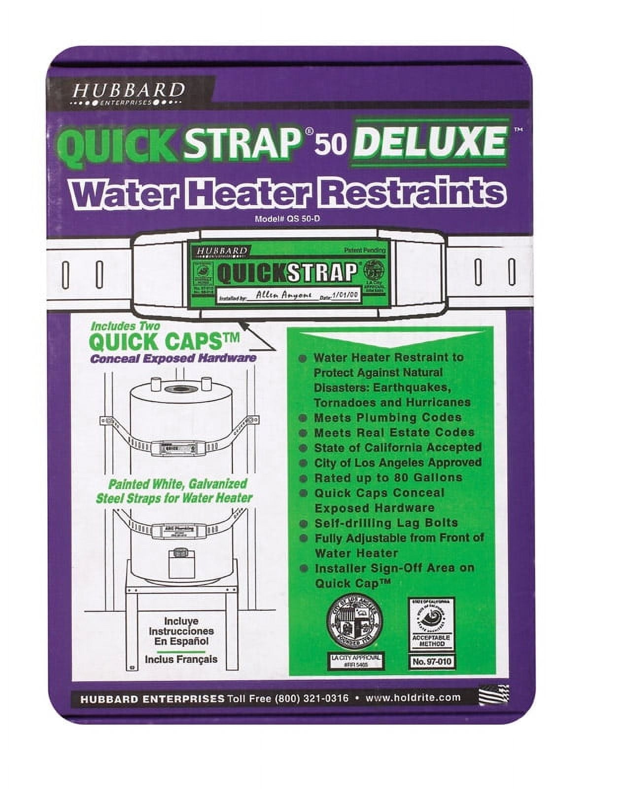 Quick Strap Deluxe Water Heater Restraints