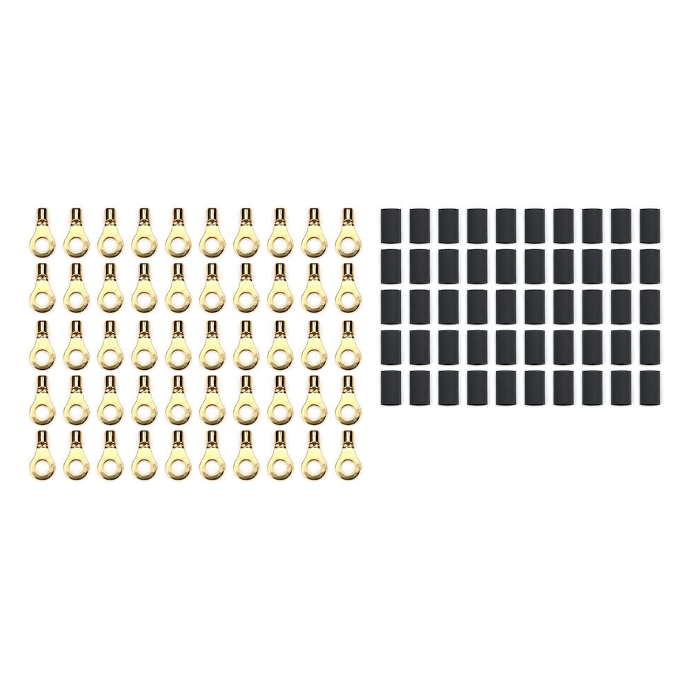 Quickcar Racing Products Ring Terminal 1/4in 10- 12 Ga w/Heat Shrink