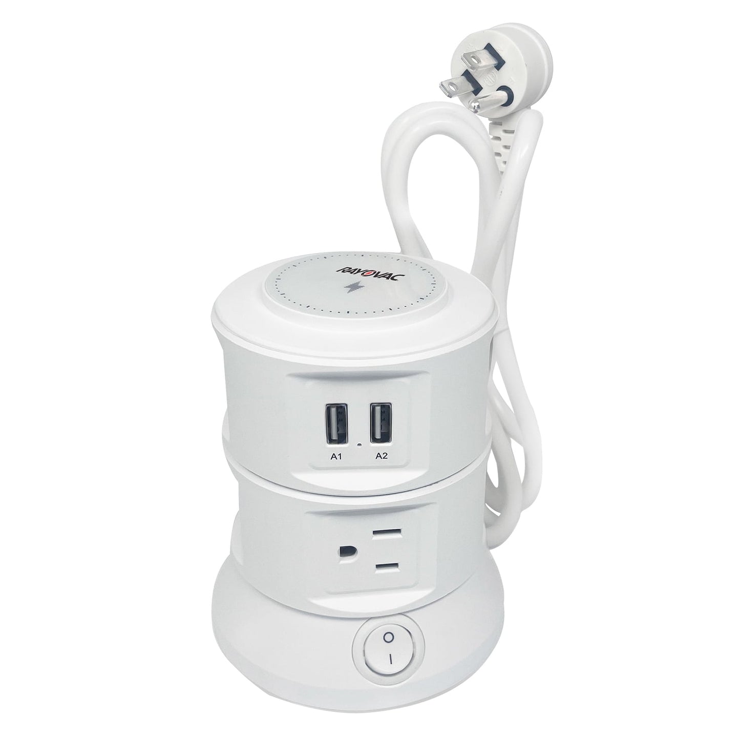 RAYOVAC Charging Tower 6-AC Outlet 540-Joules Surge Protector with Wireless Charging, 2 USB-A and 2 USB-C Ports, 5-Ft. Cord SS-Q913