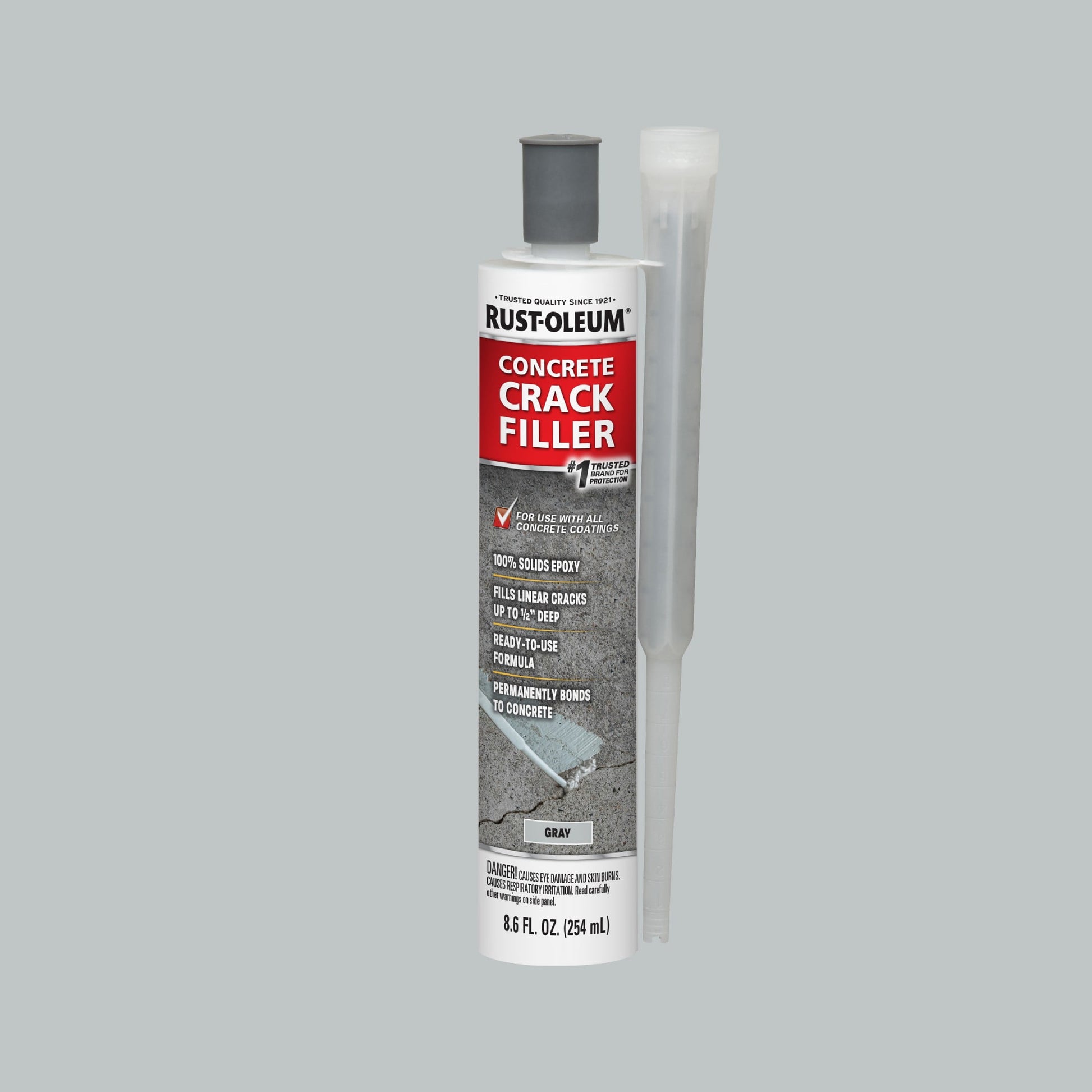Gray, Rust-Oleum Concrete Crack Filler-400057, 8.6 oz