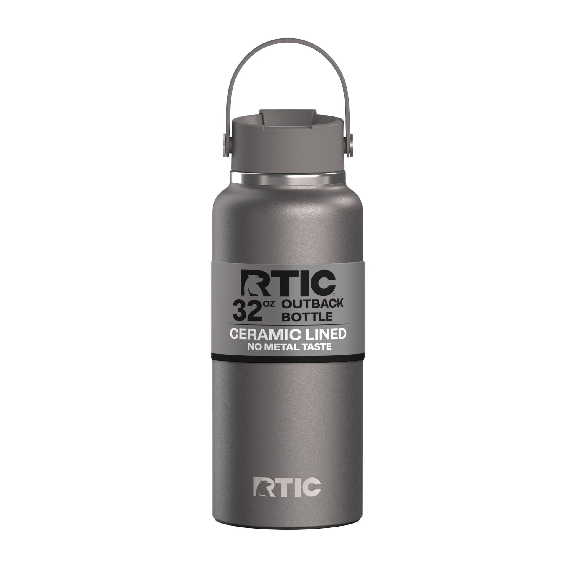 RTIC 32 oz Ceramic Lined Insulated Outback Water Bottle, Leak Resistant, Graphite