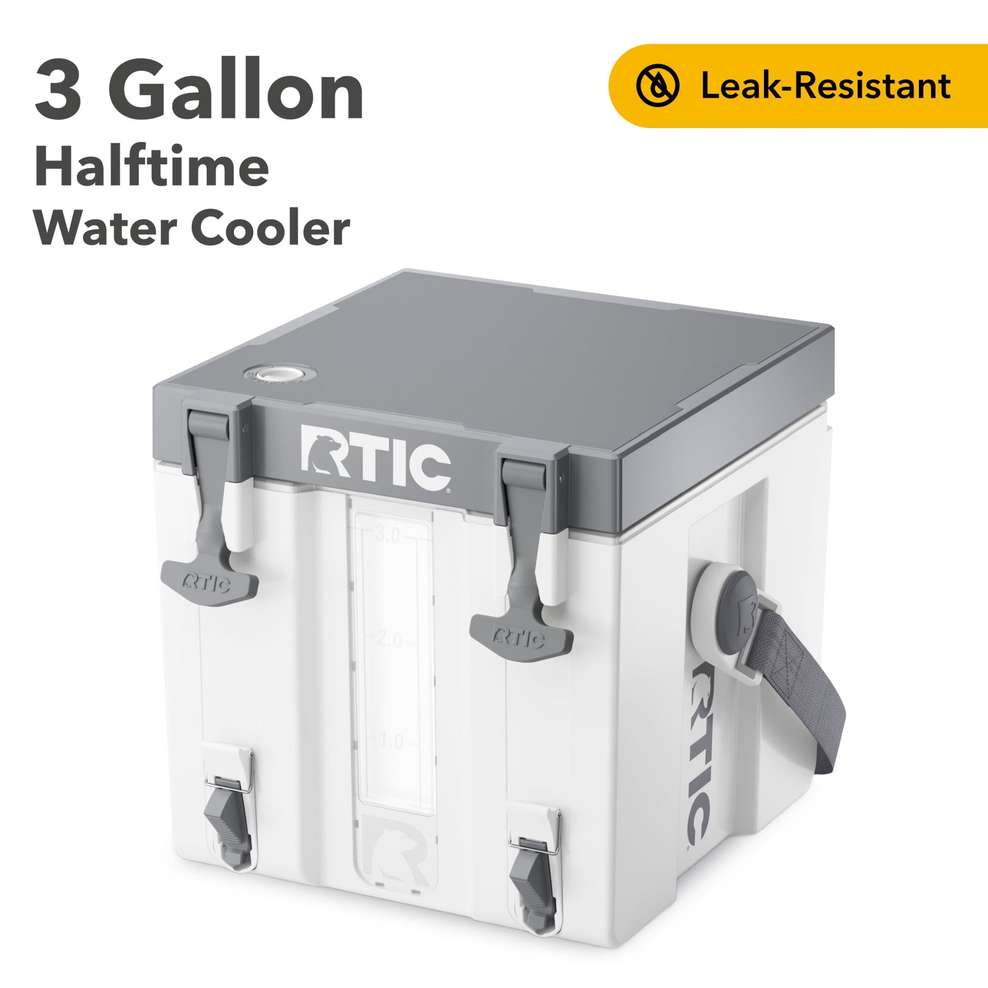 RTIC Halftime Water Cooler, 3 Gallon Hard-Sided Water Cooler,  White