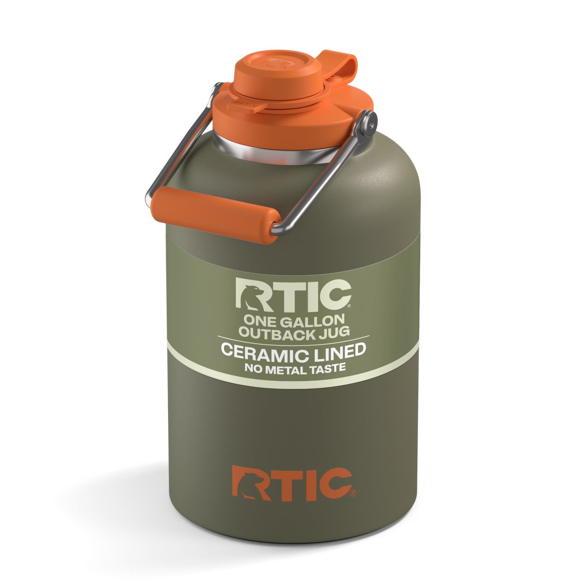 RTIC One Gallon Ceramic Lined Insulated Outback Water Bottle Jug, Leak Proof, Trailblazer
