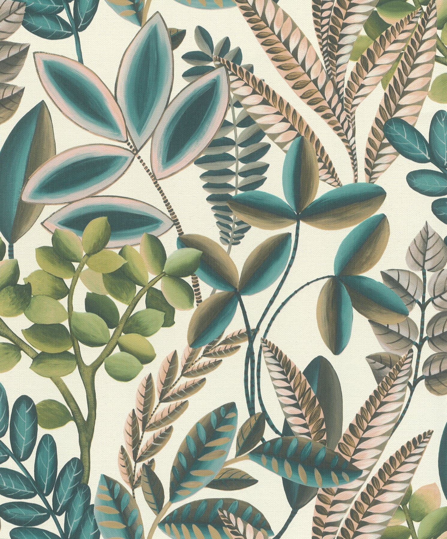 Rasch Liani Cream Painterly Botanical Wallpaper