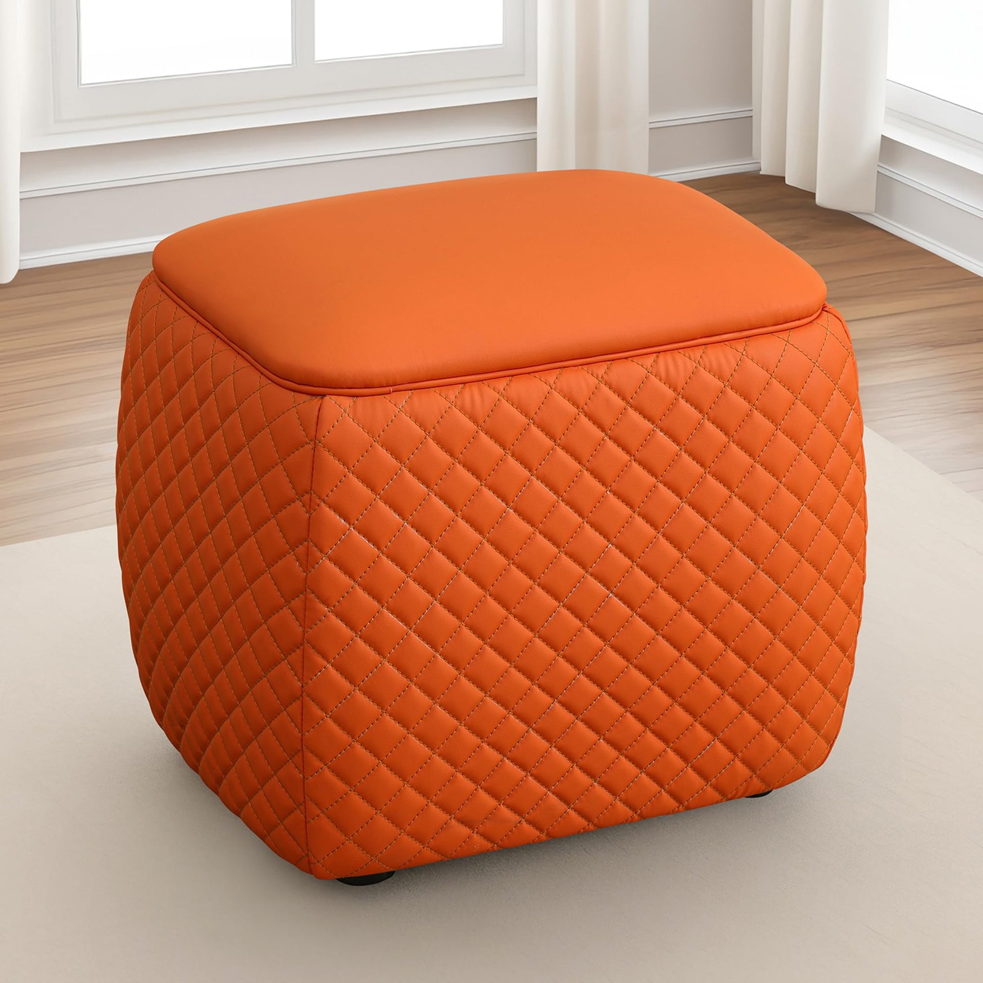 Storage Ottoman Bench Upholstered with Flip Top - Long Bench with Legs, End of Bed Storage Bench for Bedroom, Window Seat, Entryway Footrest