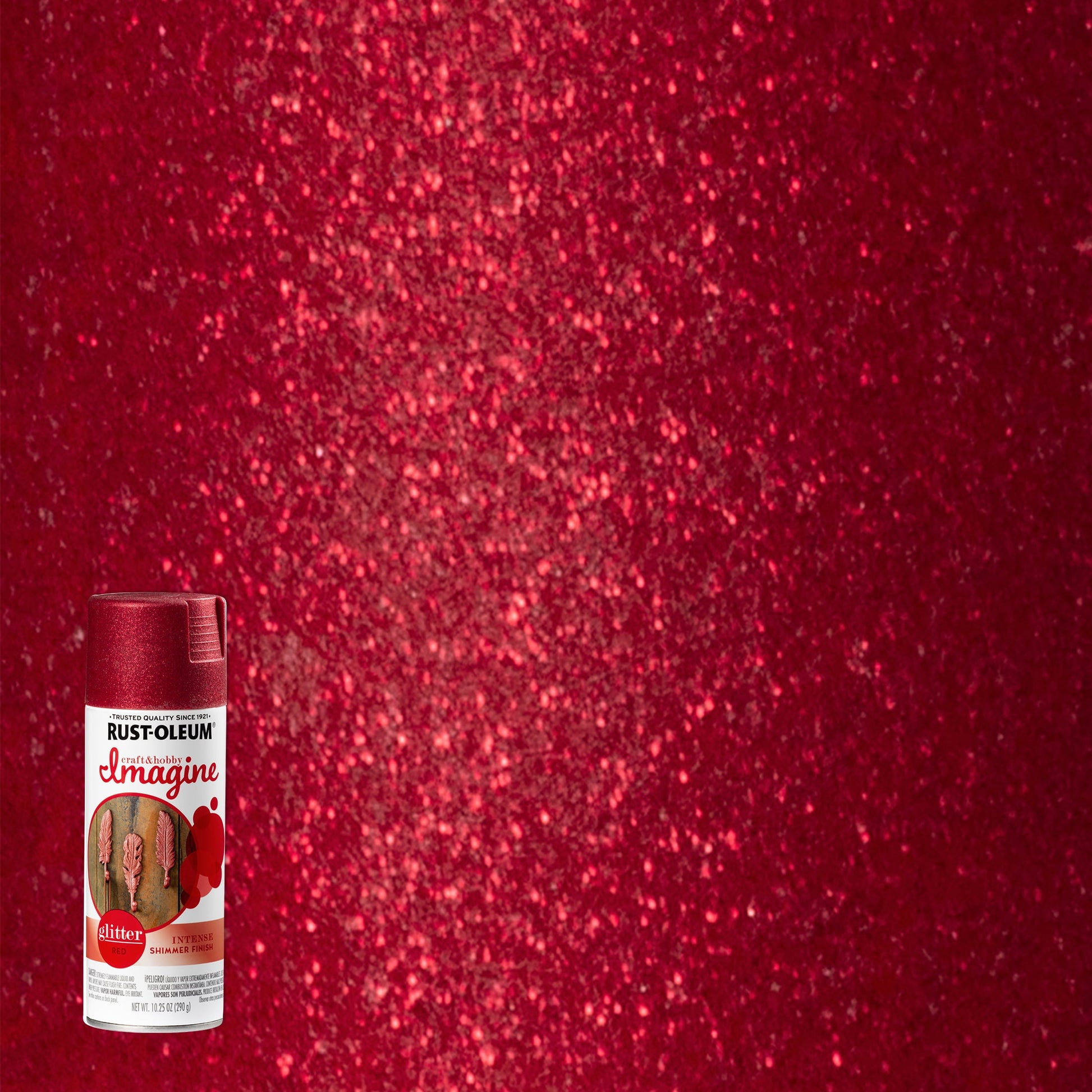 4 Pack, Red, Rust-Oleum Craft & Hobby Imagine Glitter Spray Paint- 345705, 10.25 oz.
