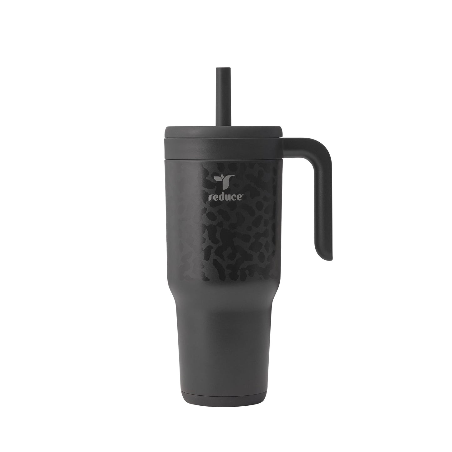 Reduce Chiller 34oz Spill-Proof Tumbler with Handle, Black Cheetah
