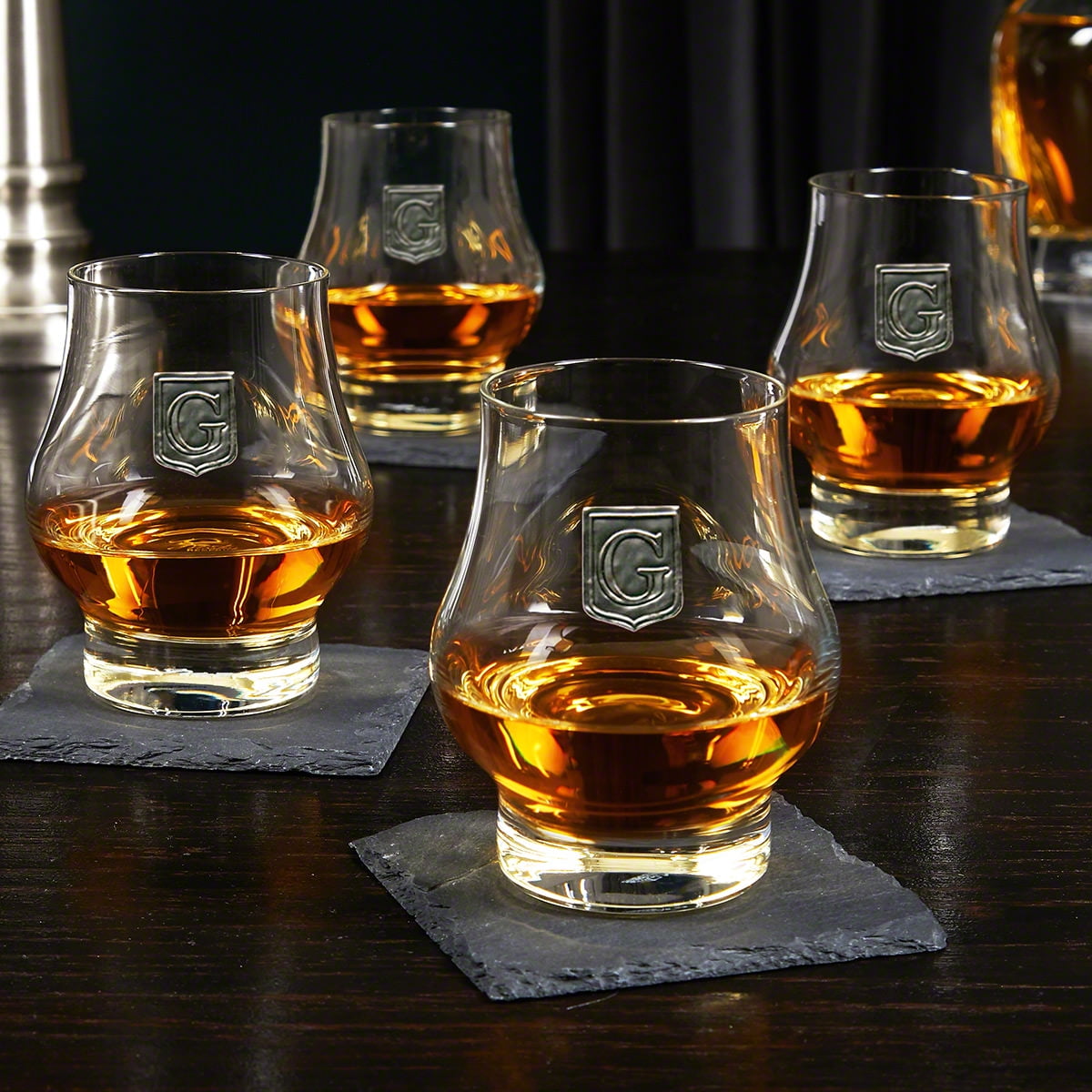 Regal Crest Custom Wescott Double Snifters Whiskey Tasting Glasses, Set of 4